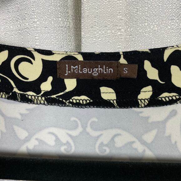 J.McLaughlin Black&Cream Print Emma Pocket Catalina Cloth Midi Dress Sz.S - Picture 5 of 11